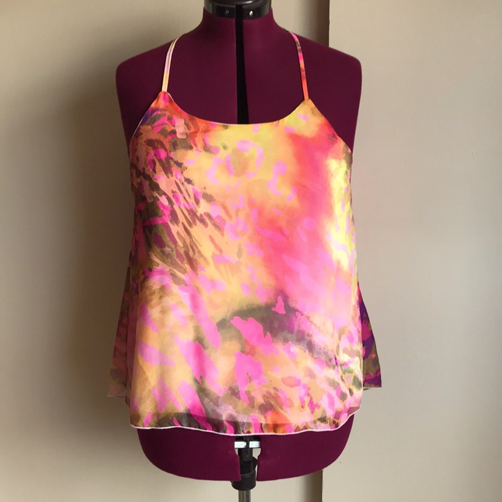 Jennifer Lopez flowing tank top, multi color, L